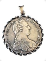 1780
Silver
Marie Theresa Thaler Set In Mount
