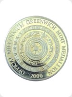 2000
Copper
Official Millennium Greenwich Mint Medallion
