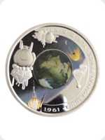 2008
Silver
Cook Islands $1 'Orbital' Coin - First Man In Space Yuri Gagarin
