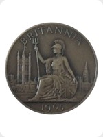 1965
Bronze
Britannia Medal Commemorating British Exhibition, Tokyo, Japan
