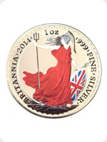 2014
Silver
Britannia &pound;2 Silver Bullion Colourised
