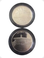 2004
Silver
Cunard Queen Mary & Queen Mary 2 Medal & Stamp Set
