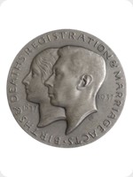 1937
Silver
Births & Deaths Registration & Marriage Acts Centenary Medal
