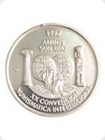 1992
Silver
Mexican 20th International Numismatic Convention Medal
