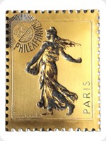 1982
Bronze
Paris 82 International Stamp Exhibition Post Card Plaque

