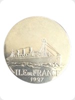 1970
Cupronickel
Oceam Steamship Liners Medal - Ile De France 1927
