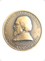 1964
Bronze
William Shakespeare 400th Anniversary Medal
