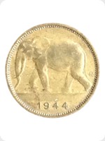1944
Copper
Belgian Congo 1Fr Coin
