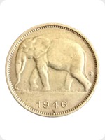 1946
Copper
Banque Du Congo Belge 1Fr Coin
