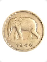 1946
Copper
Banque Du Congo Belge 2Fr Coin

