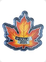 2016
Silver
Canadian Maple Leaf Shaped Colourised
